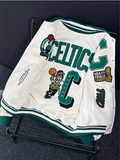 CHAMPO BOSTONS EMBROIDERED BASKETBALL VARSITY COLLEGE JACKET