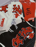 OFF PREMIUM WHITE CHICAGO STREETWEAR BULL BASKETBALL BOMBER JACKET