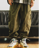 UNAPS HAREM STYLE RELAXED CARGO JOGGER PANTS