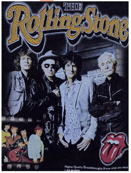 ROLLING STONES VINTAGE ROCK AND ROLL IMMORTALITY T SHIRT WITH SWEATSHIRT