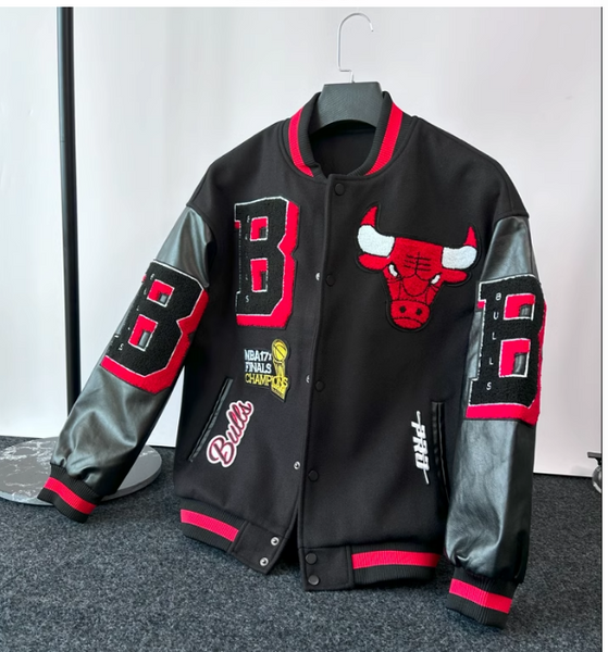 BASKETBALL BULLERS EMBROIDERED CASUAL VASITY JACKET