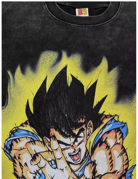 GOKU KAMEHAMEHA DRAGON BALL Z RETRO SAIYAN COMBINED T SHIRT WITH HOODIE