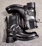 MARTIN GORBO LEATHER UNISEX BOOTS IN BLACK