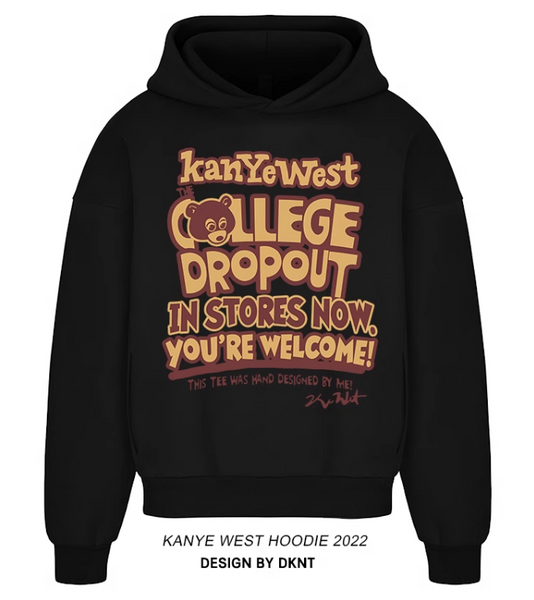 DKNT WEST COLLEGE DROPOUT PULLOVER BEAR PRINT UNISEX HOODIE