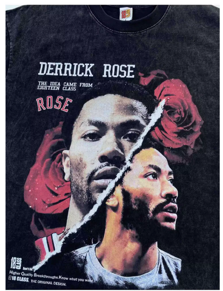 DERRICK D-ROSE WINDY CITY TRIBUTE BASKETBALL T SHIRT WITH SWEATSHIRT