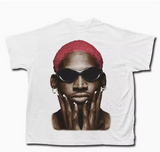 LEGENDARY DENNIS BASKETBALL PLAYER RODMAN PORTRAIT CASUAL T SHIRT