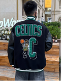 CHAMPO BOSTONS EMBROIDERED BASKETBALL VARSITY COLLEGE JACKET