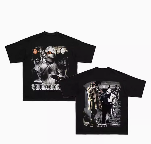 DKNT VIBE VULTURE ICONIC STYLE T SHIRT IN BLACK