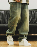 UNAPS FLAME KEY VINTAGE DENIM JEANS HAREM SWEATPANTS