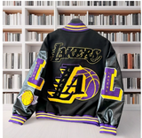 BASKETBALL LAKERS EMBROIDERED QUILTED VARSITY JACKET