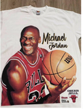 MJ MICHAEL JORDAN CHICAGO BULLS PRINT VINTAGE RETRO BASKETBALL T SHIRT WITH SWEATSHIRT
