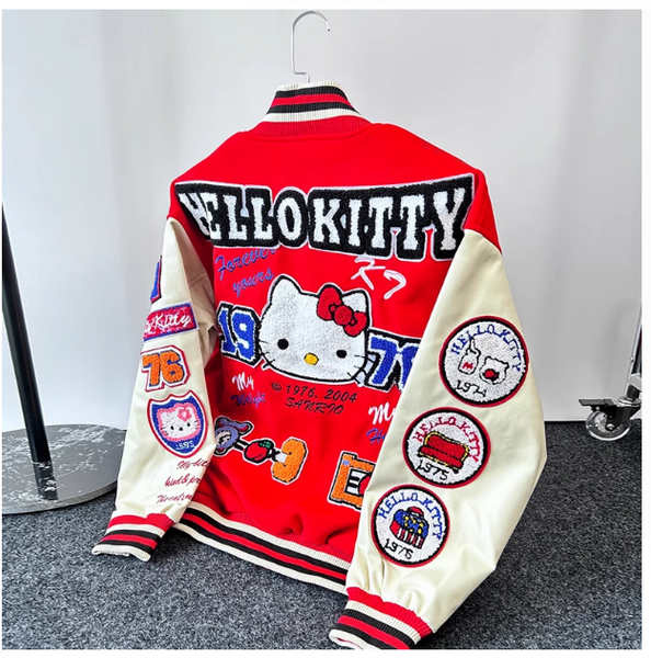 HELLO KITT PREMIUM DESIGN UNISEX VARSITY JACKET