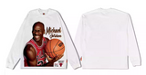 MJ MICHAEL JORDAN CHICAGO BULLS PRINT VINTAGE RETRO BASKETBALL T SHIRT WITH SWEATSHIRT