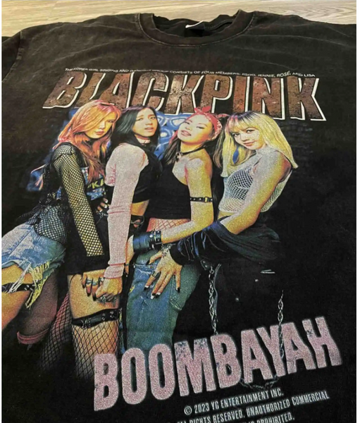BLACK PINK PRINT KPOP STREETWEAR COMBINED T SHIRT AND SWEATSHIRT