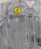 MJ PRINT MICHAEL JORDAN PATCHWORK WASHED DENIM JEAN JACKET