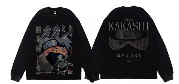 KAKASHI HATAKE NARUTO ANIME PRINT T SHIRT WITH SWEATSHIRT