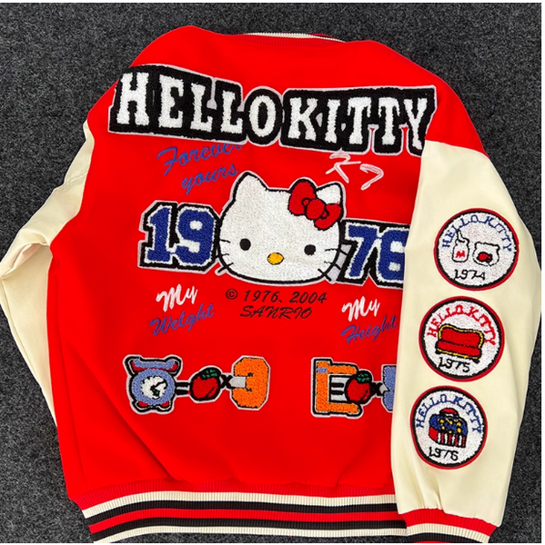 HELLO KITT PREMIUM DESIGN UNISEX VARSITY JACKET