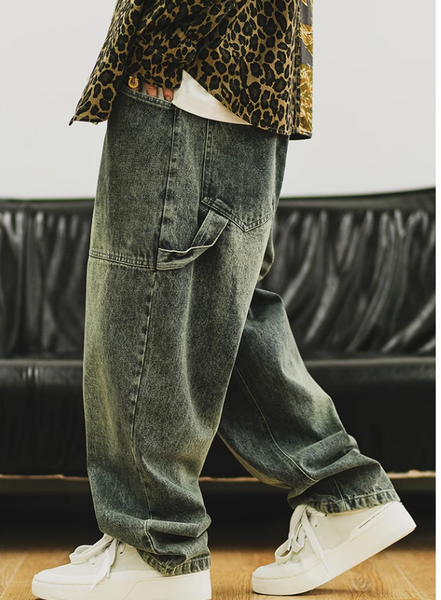 UNAPS DISTRESSED DIRTYFIT VINTAGE DENIM JEAN SWEATPANTS