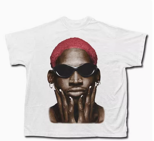 LEGENDARY DENNIS BASKETBALL PLAYER RODMAN PORTRAIT CASUAL T SHIRT