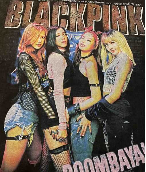 BLACK PINK PRINT KPOP STREETWEAR COMBINED T SHIRT AND SWEATSHIRT