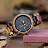 BOBO BIRD HANDMADE WOODEN UNISEX WATCH IN MULTICOLOR