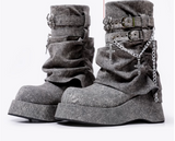 TOKYO JAPANESE DESIGN Y2K CHUNKY PLATFORM ANKLE BOOTS