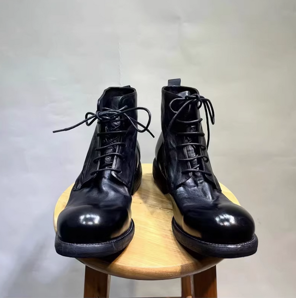 MARTIN FIKO WATER PROOF VINTAGE LEATHER HIGH TOP BOOTS