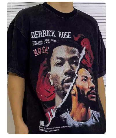 DERRICK D-ROSE WINDY CITY TRIBUTE BASKETBALL T SHIRT WITH SWEATSHIRT