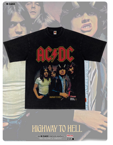 ACDC ROCK BAND CARTOON VINTAGE PRINT COMBINED TEES SWEATSHIRT