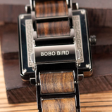 BOBO BIRD TECHZO SQUARE UNISEX WOODEN WATCH