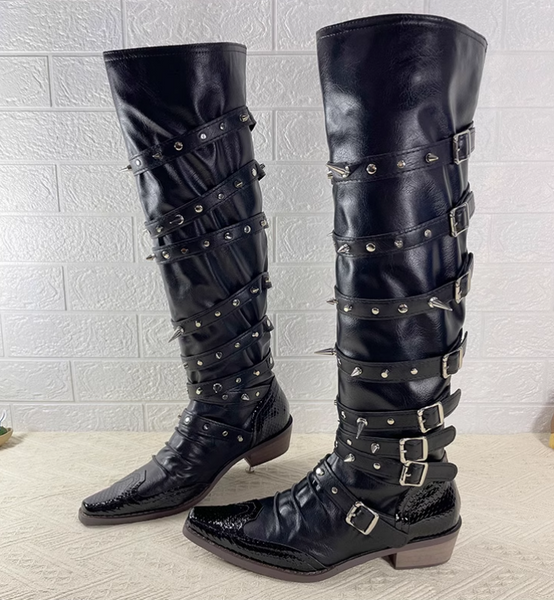 Punk knee high boots hotsell