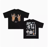 LIL BABY 4PF DIAMOND RHINESTONE PRINT RAPPERS BLACK T SHIRT