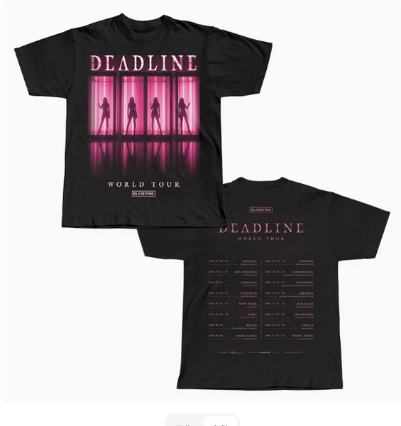 BLACK WORLD PINK TOUR MERCH UNISEX TEE SHIRTS