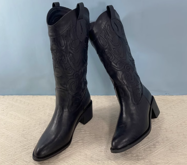 VINTAGE WESTERNER COWGIRLS HIGH HEELED LEATHER BOOTS