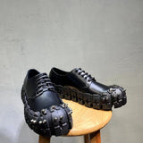 AXPRO PRATTO CASUAL LEATHER SHOES WITH RIVETS