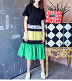 8GIRLS MIDI T SHIRT WITH FRILL HEM IN MULTI - boopdo