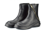 BMANTE NERI CLASSICAL TUBE ANKLE THICK SOLE LEATHER BLACK BOOTS - boopdo