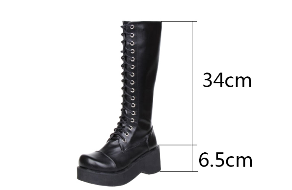 LOLITA COSBY QUEEN PUNK STYLE PLATFORM HIGH BOOTS IN BLACK - boopdo