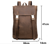MANTIME SEVENTIETH MARISA VINTAGE 14 INCHES HANDMADE TRAVEL BACKPACK IN BROWN - boopdo