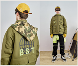 BEASTER OVAVI RETRO DEVIL EMOJI CAMO WINDBREAKER HOODED JACKET - boopdo