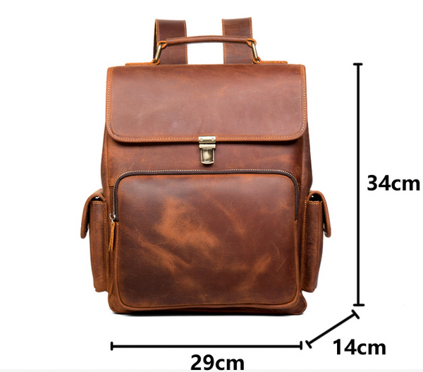 MANTIME TWENTIETHS OUTDOOR HANDMADE LEATHER BACKPACK - boopdo