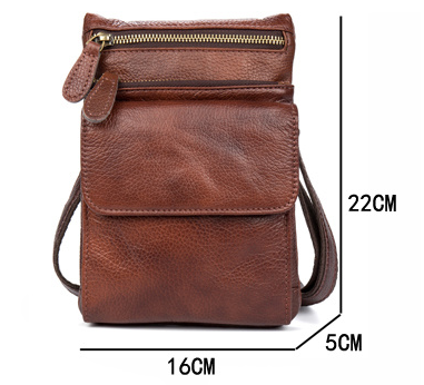 MANTIME HANDMADE LEATHER MULTI FUNCTION VERTICAL SQUARE MESSENGER BAG - boopdo