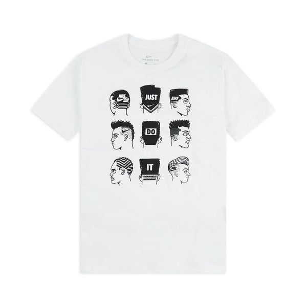 NIKE SPORTSWEAR JUST DO IT HAIRCUT LOGO T SHIRT IN WHITE CI6263 100 - boopdo