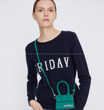 TOYOUTH LONG SLEEVE FINE KNIT JUMPER IN DAYS OF THE WEEK - boopdo