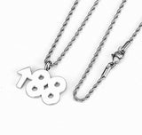 RICH BRIAN 88 TITANIUM HIPSTER RAPPER STEEL NECKLACE PENDANT - boopdo