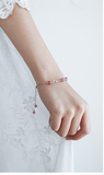 SILVER OF LIFE 925 STRAWBERRY CRYSTAL SILVER BRACELET - boopdo