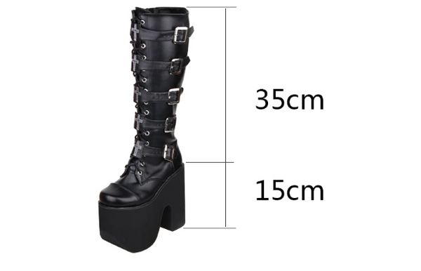 CHEZCA JENNIE COSBY PUNK STYLE ULTRA HIGH PLATFORM BOOTS - boopdo