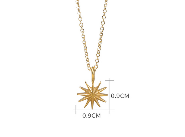 JELLY GIRL 14K GOLD PLATED STARBURST PENDANT NECKLACE - boopdo