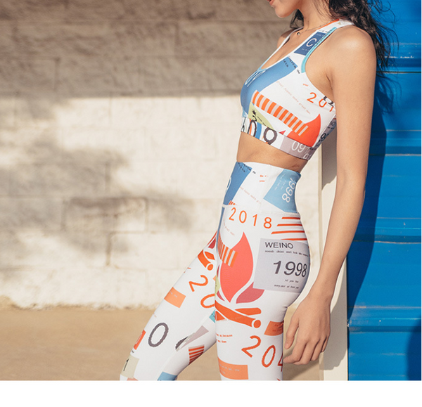 BOOPDO DESIGN ALL OVER PRINT SPORTS BRA AND LEGGINGS CO ORD - boopdo