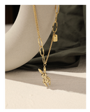 UZL DESIGN HARD WARE CHAIN RABBIT PENDANT NECKLACE IN GOLD PLATED - boopdo